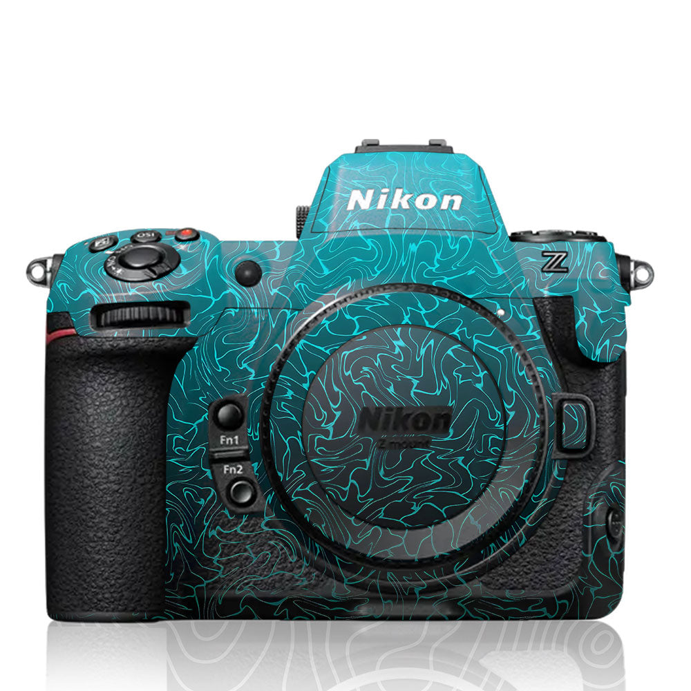 Cyan Blue to Black Gradient Nikon Z8 Camera Skin