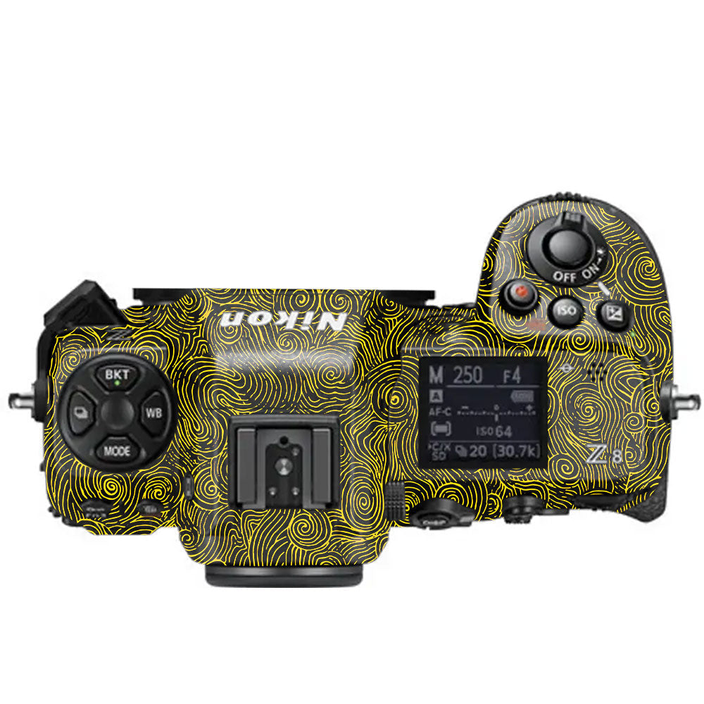 Yellow Spirals Nikon Z8 Camera Skin