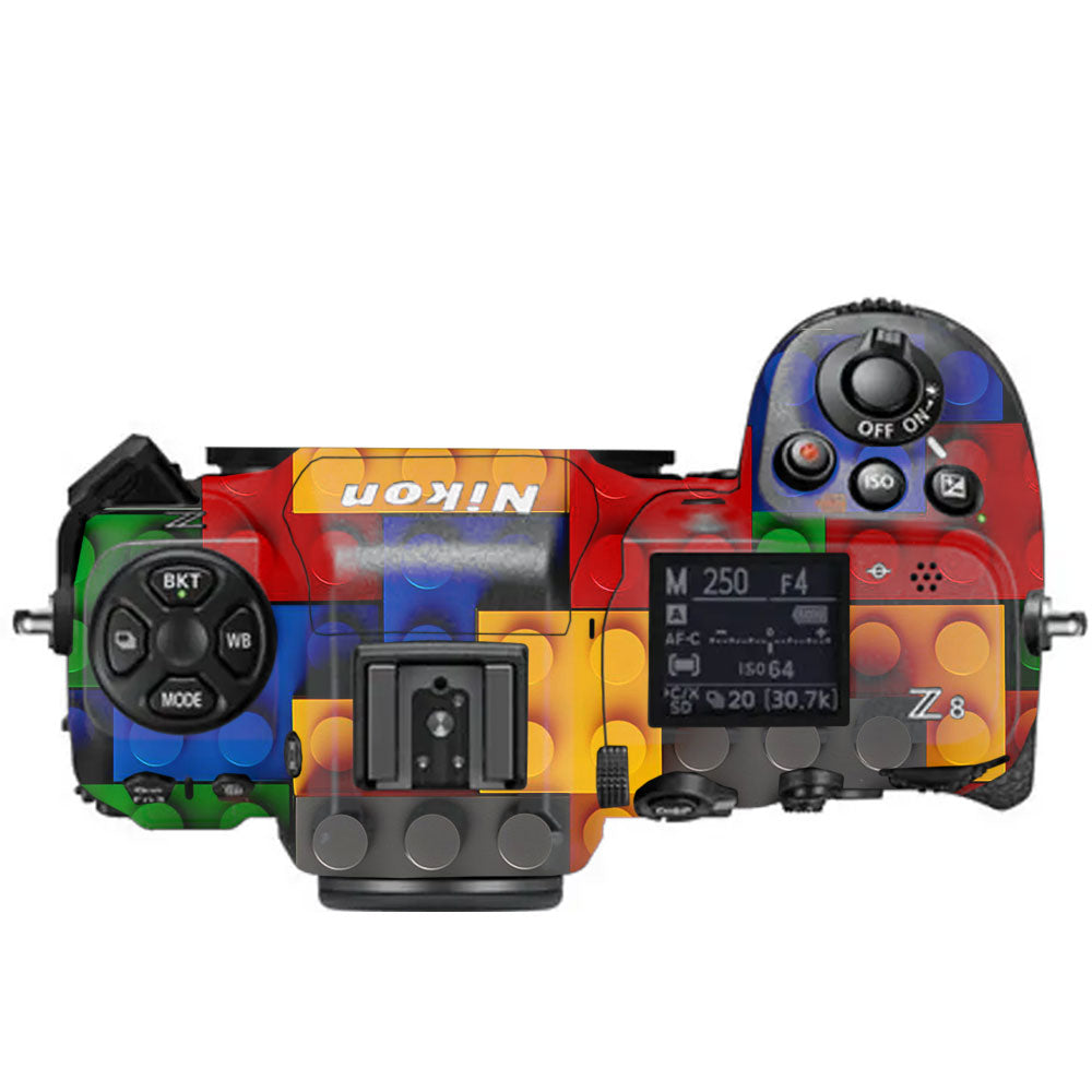 Colorful LEGO Brick Wall Pattern Nikon Z8 Camera Skin