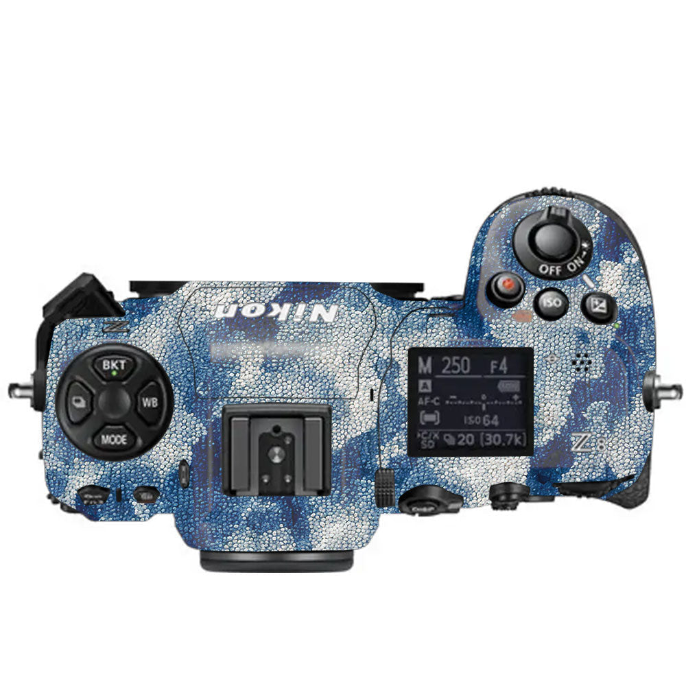Blue Watercolor Fabric Nikon Z8 Camera Skin