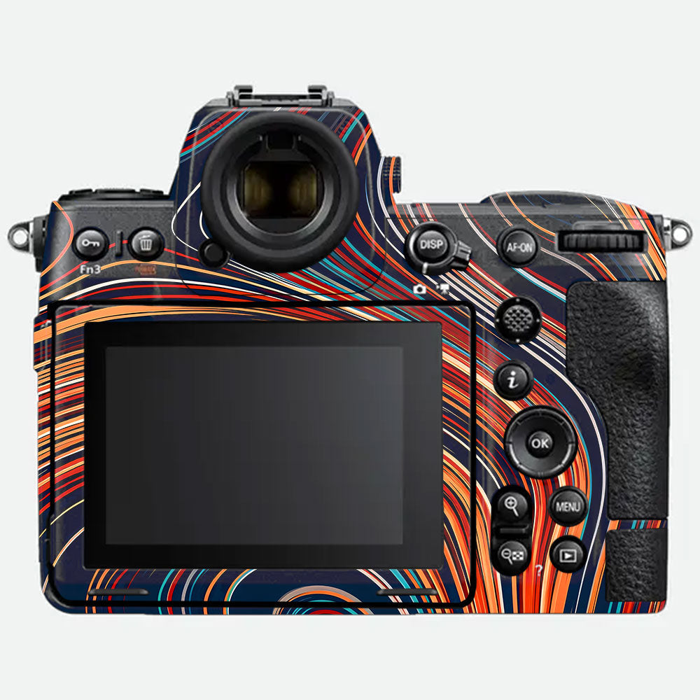 Retro Abstract Striped Swirl Nikon Z8 Camera Skin