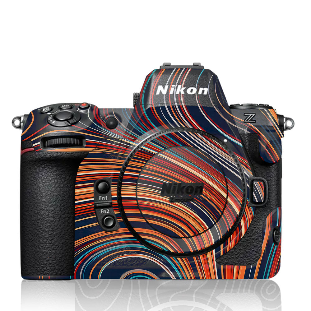 Retro Abstract Striped Swirl Nikon Z8 Camera Skin