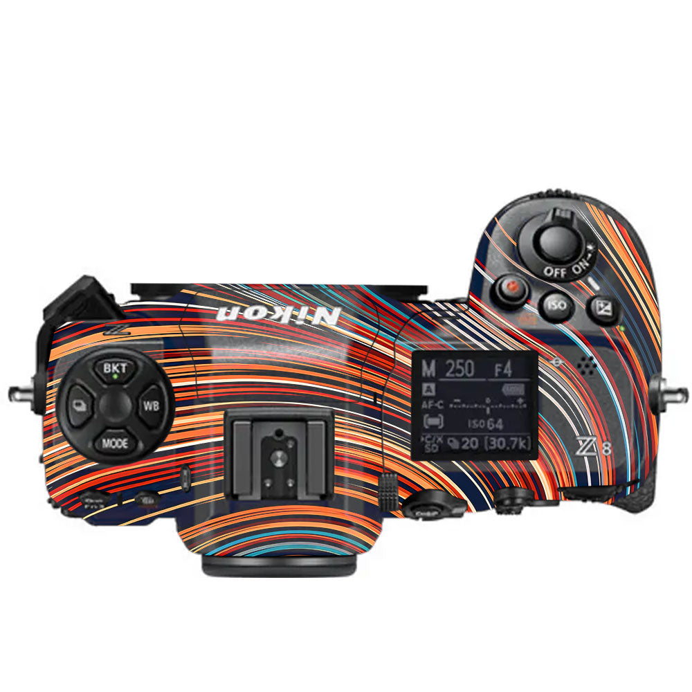 Retro Abstract Striped Swirl Nikon Z8 Camera Skin