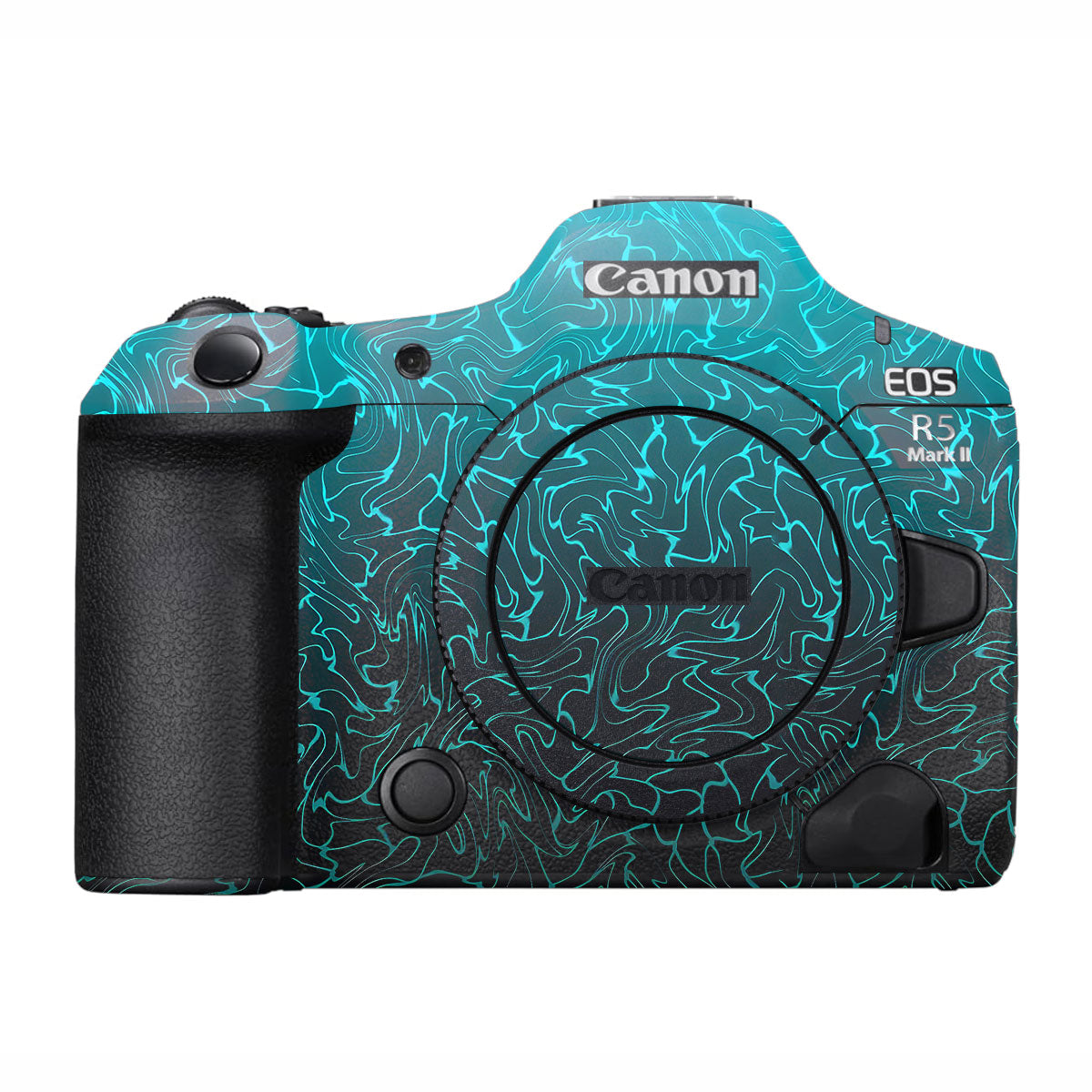 Cyan Blue to Black Gradient Canon EOS R5 Mark II Camera Skins