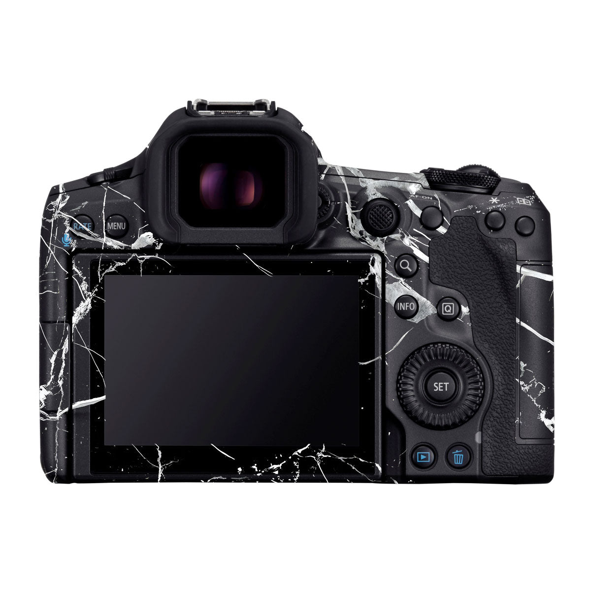 White Veins on Black Canon EOS R5 Mark II Camera Skins
