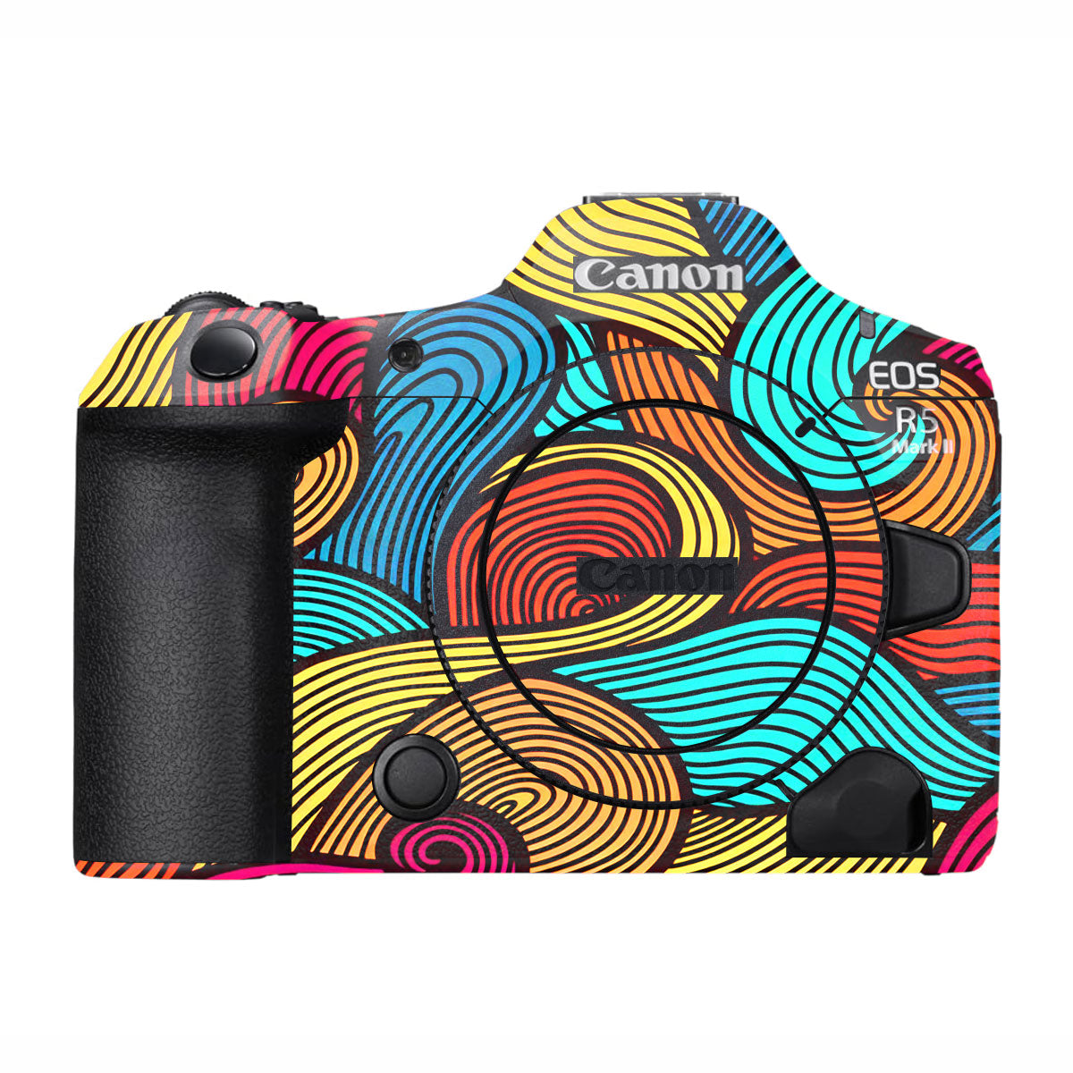 Retro Colorful Doodle Art Pattern Canon EOS R5 Mark II Camera Skins