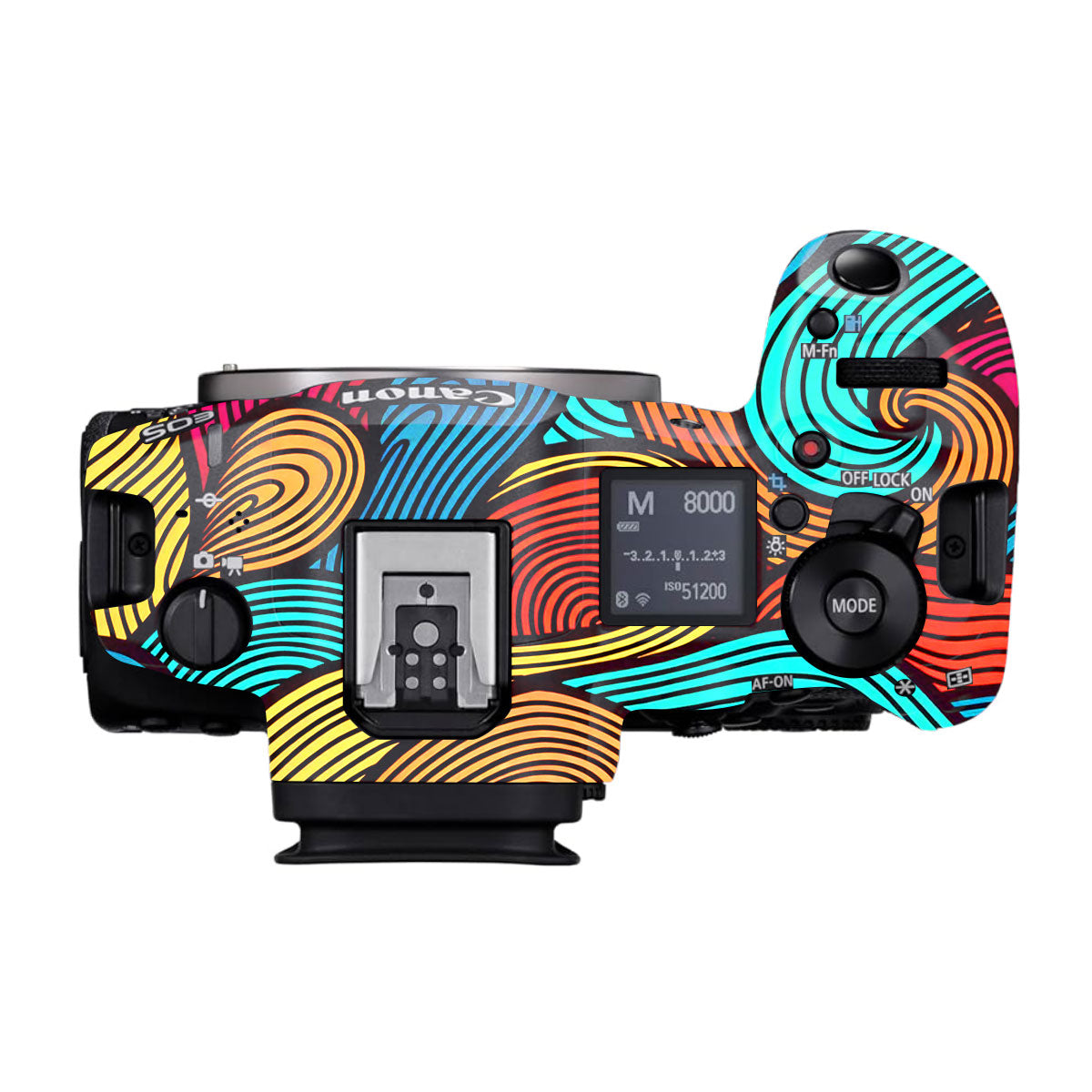 Retro Colorful Doodle Art Pattern Canon EOS R5 Mark II Camera Skins