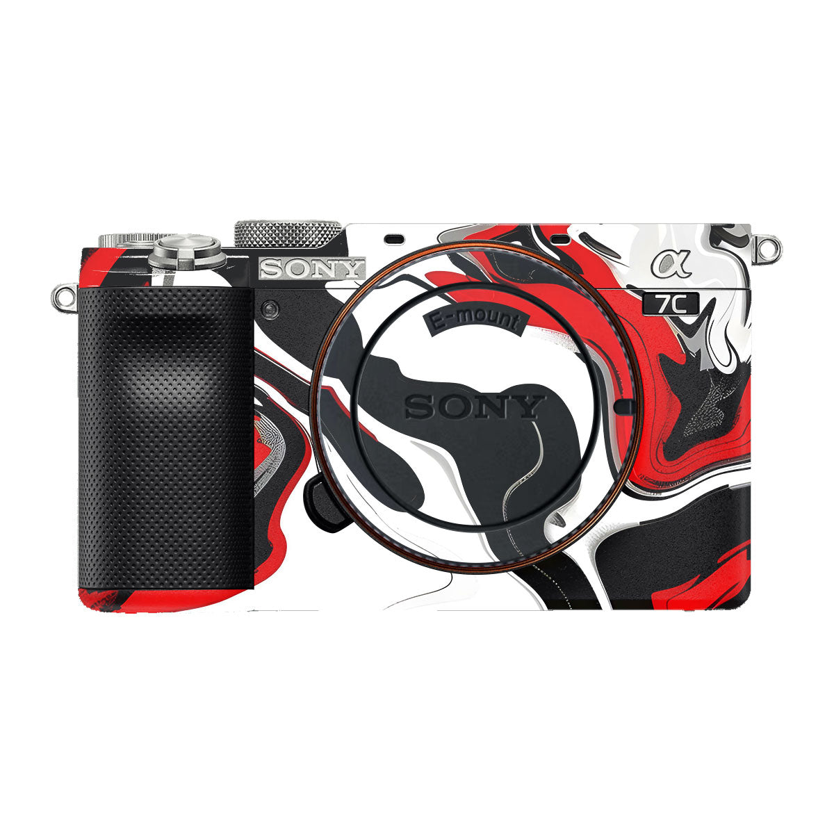 Scarlet and White Motion Sony A7 C Camera Skins