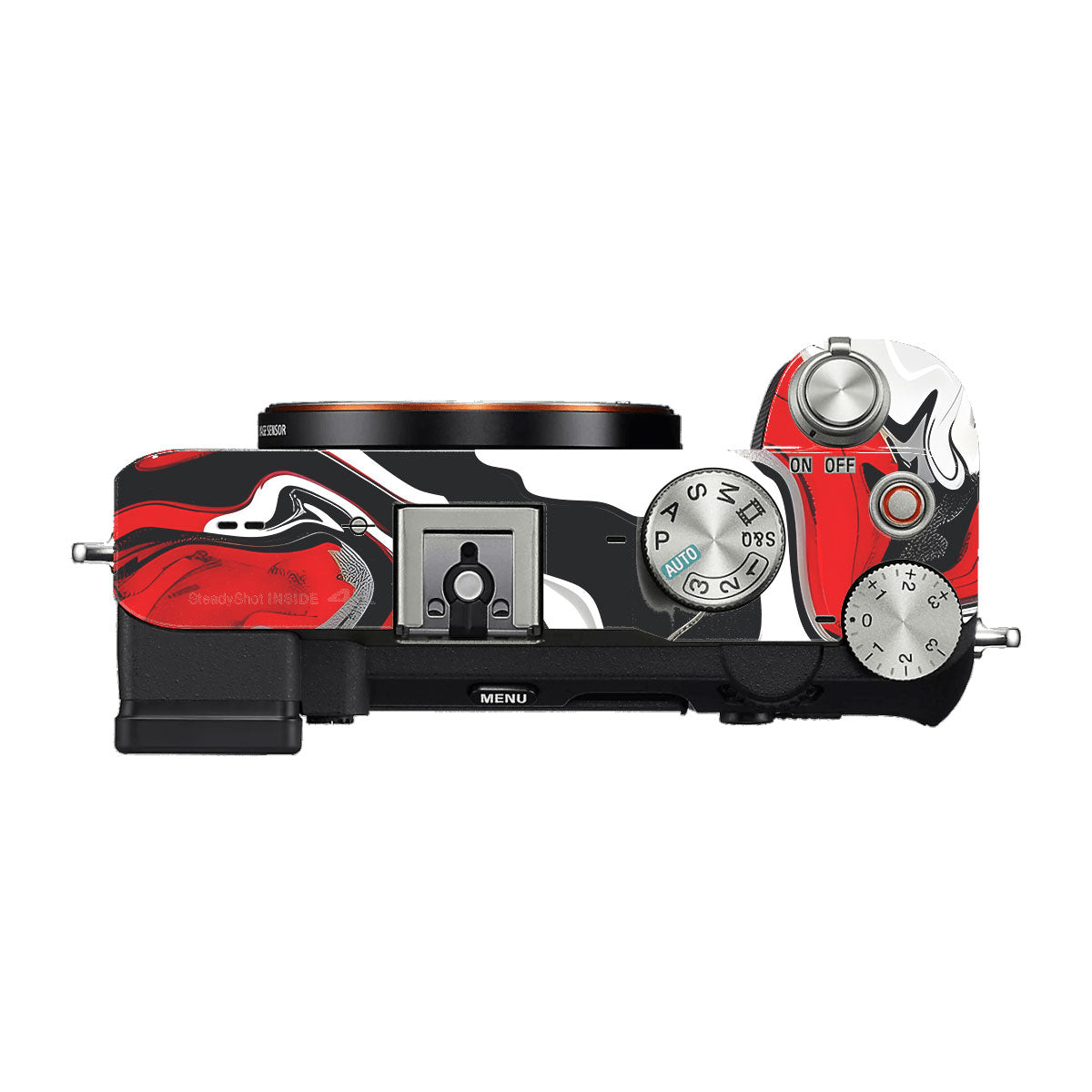 Scarlet and White Motion Sony A7 C Camera Skins