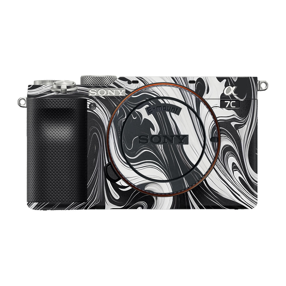Black and White Marble Sony A7 C Camera Skins
