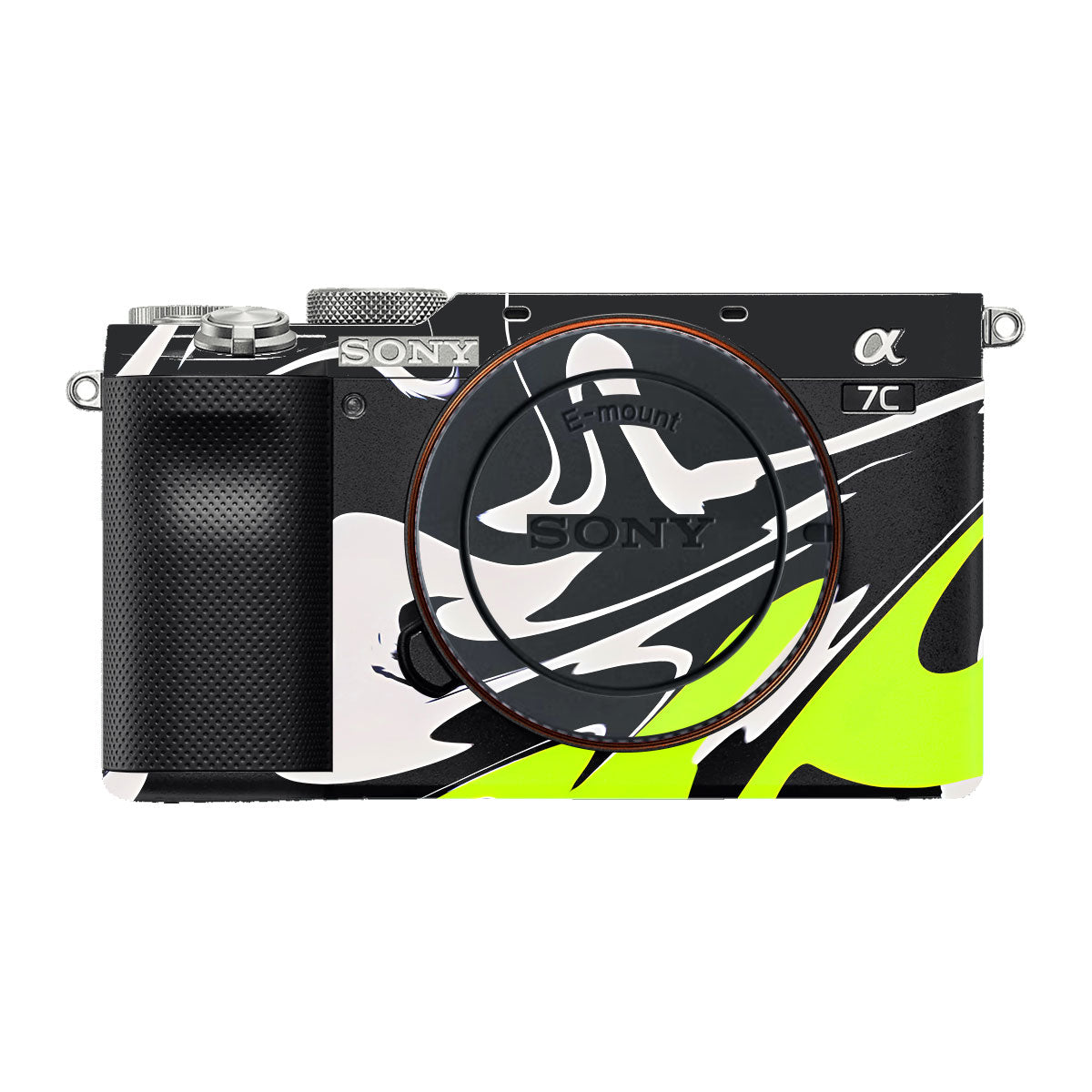 Neon Green and Black Pattern Sony A7 C Camera Skins