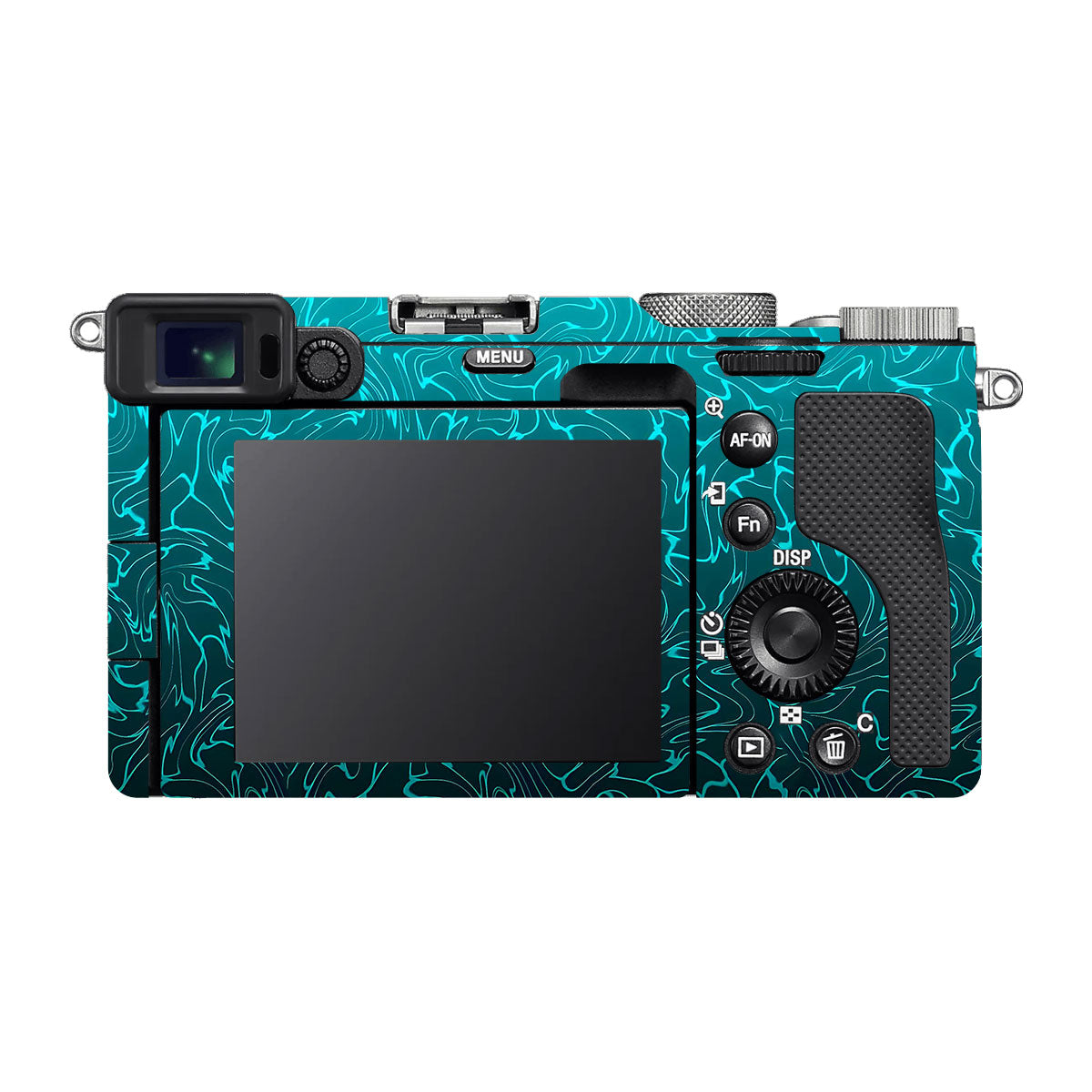 Cyan Blue to Black Gradient Sony A7 C Camera Skins