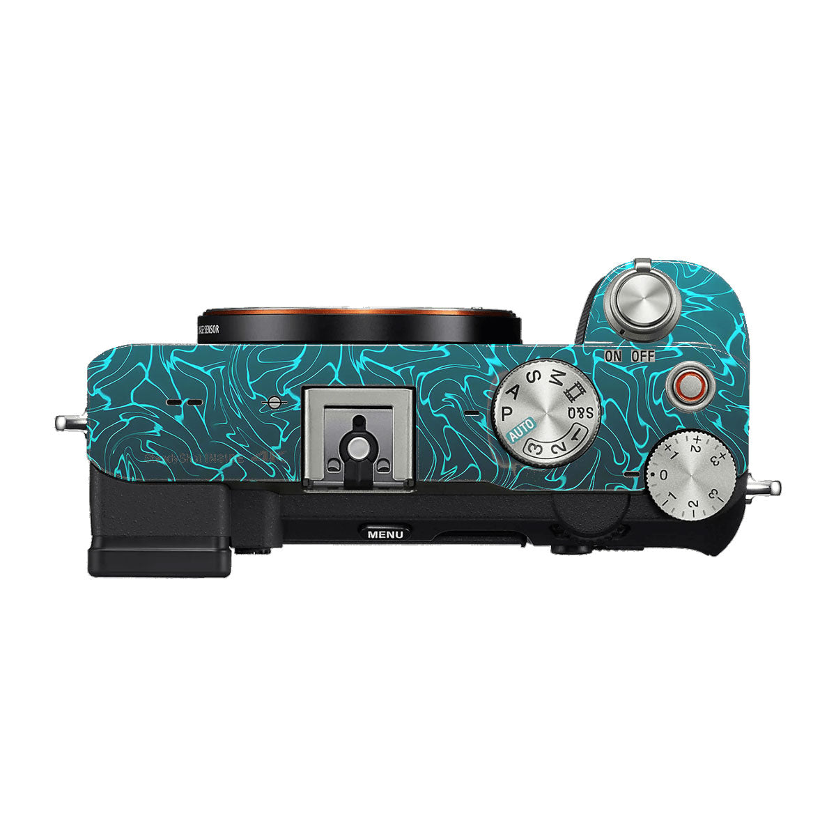 Cyan Blue to Black Gradient Sony A7 C Camera Skins