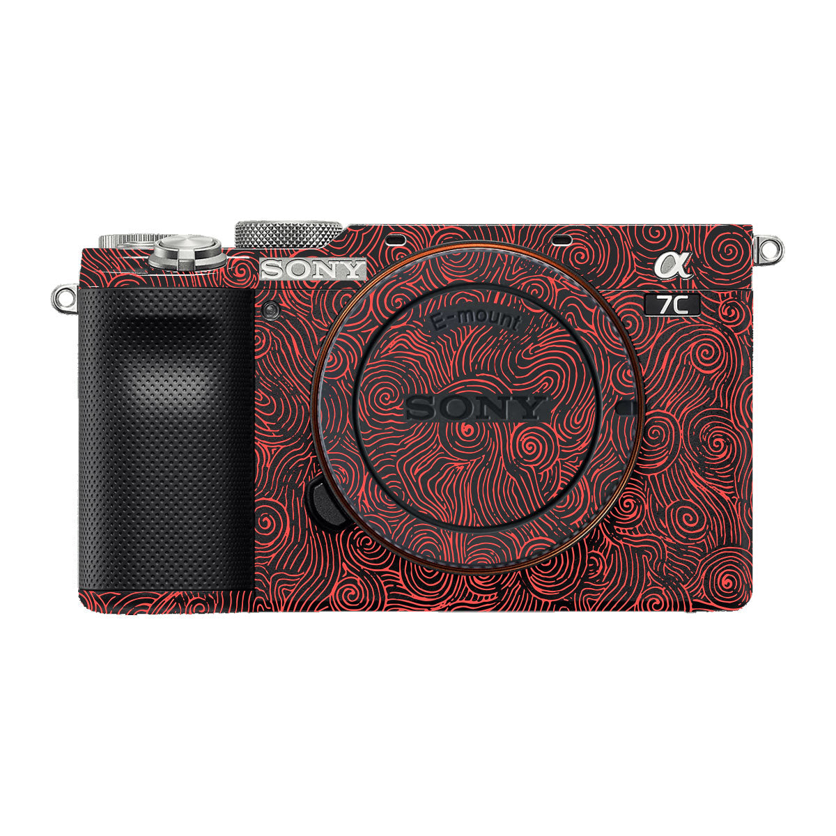 Red Spirals Sony A7 C Camera Skins