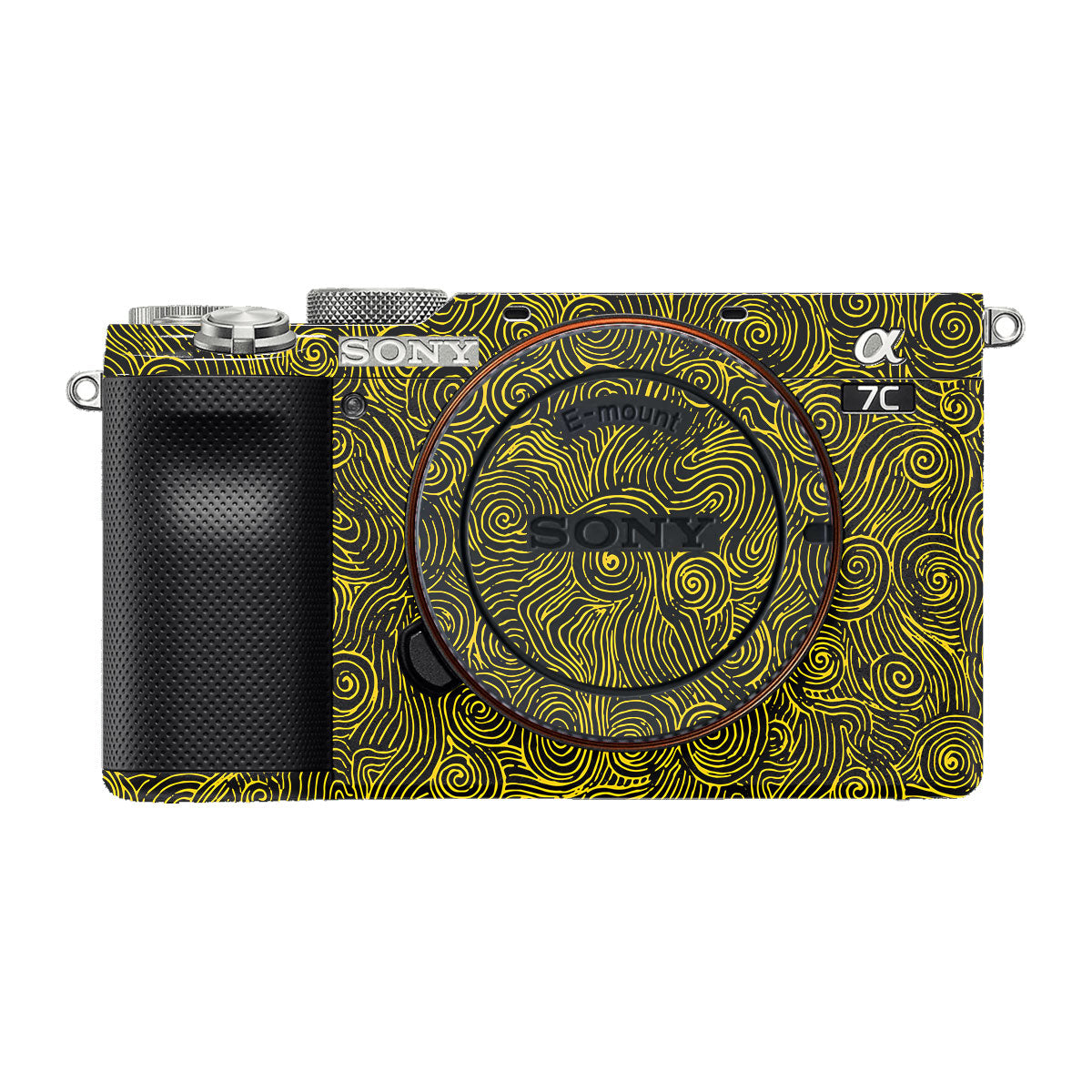 Yellow Spirals Sony A7 C Camera Skins