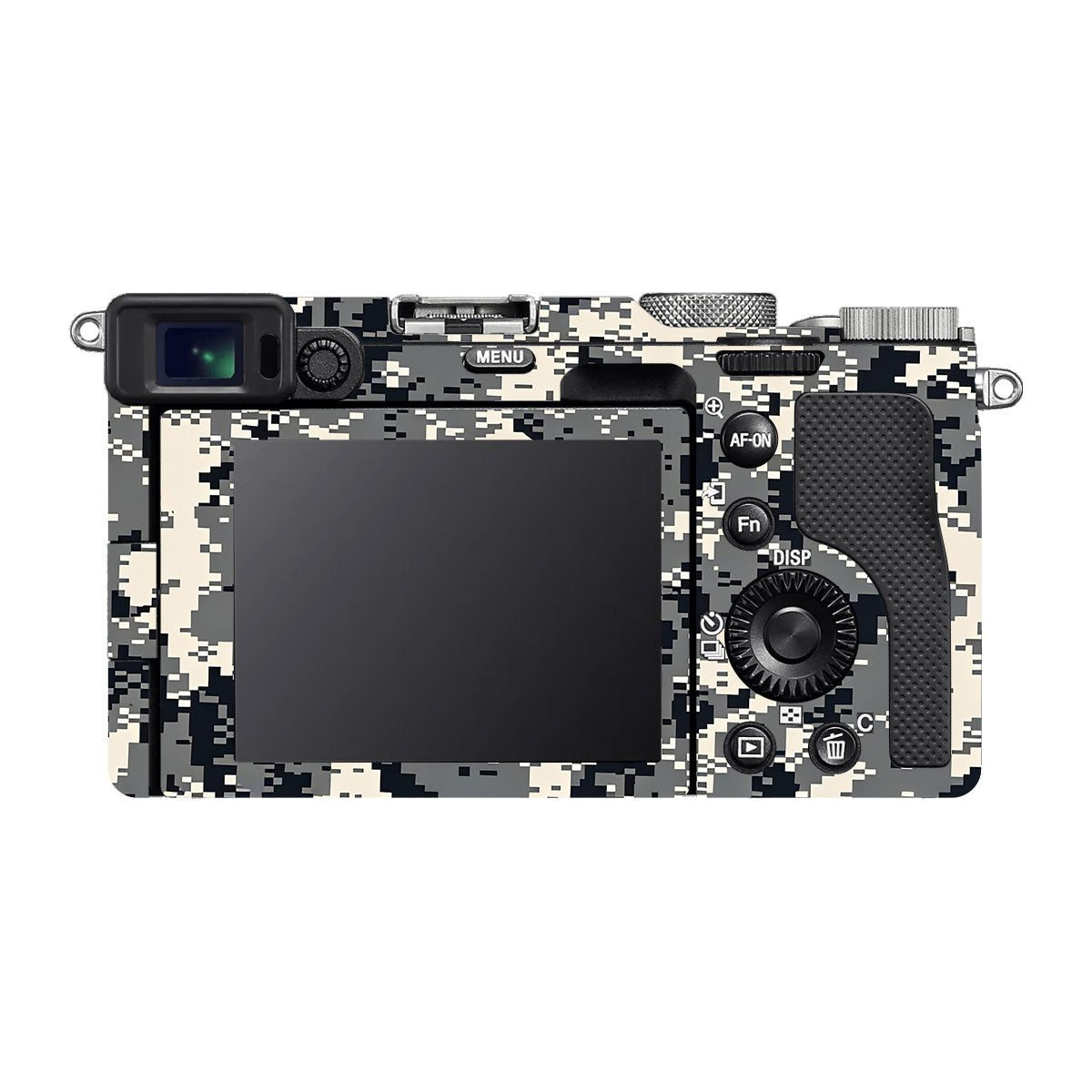 Grey Black Pixel Sony A7 C Camera Skins