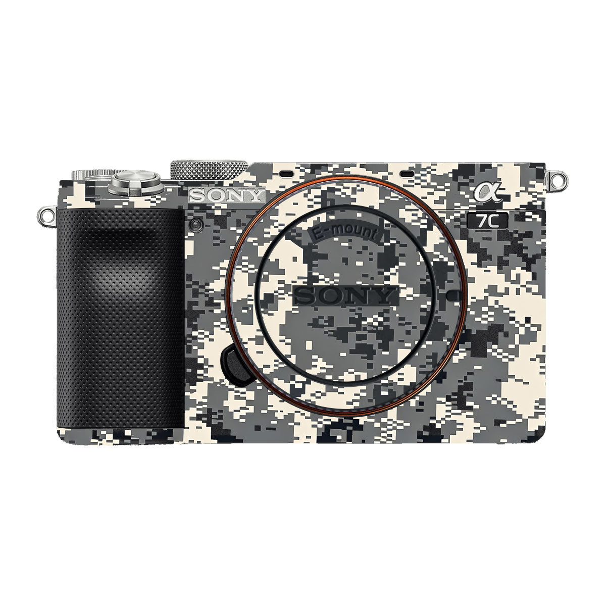Grey Black Pixel Sony A7 C Camera Skins