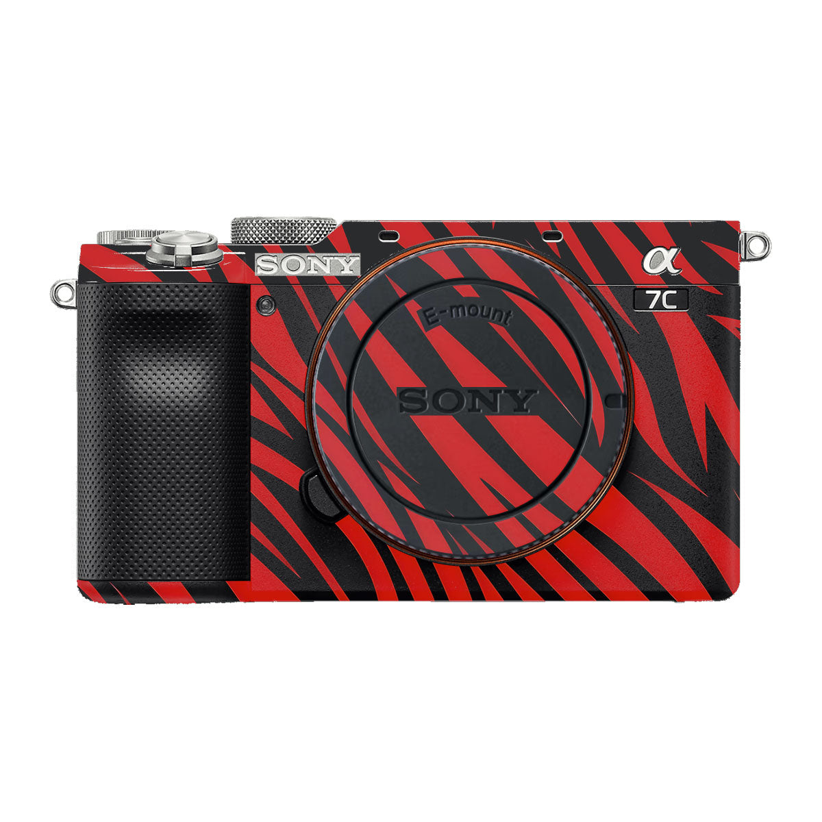 Red and Black Stripes Sony A7 C Camera Skins