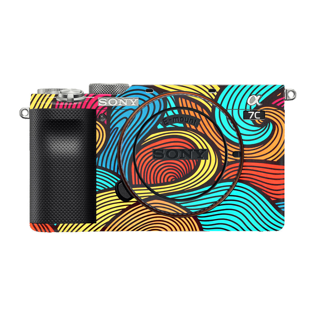 Retro Colorful Doodle Art Pattern Sony A7 C Camera Skins