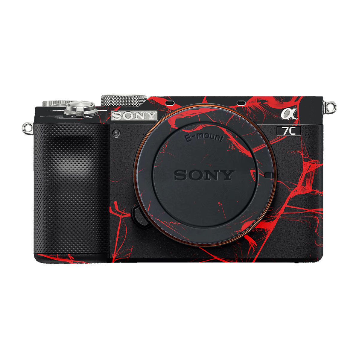 Red Neural Grid Sony A7 C Camera Skins