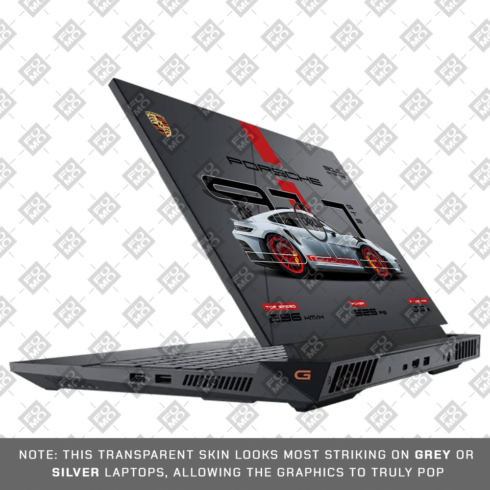 Transparent Porsche 911 GT3 RS Dell G15 5520, 5530 Laptop Skin