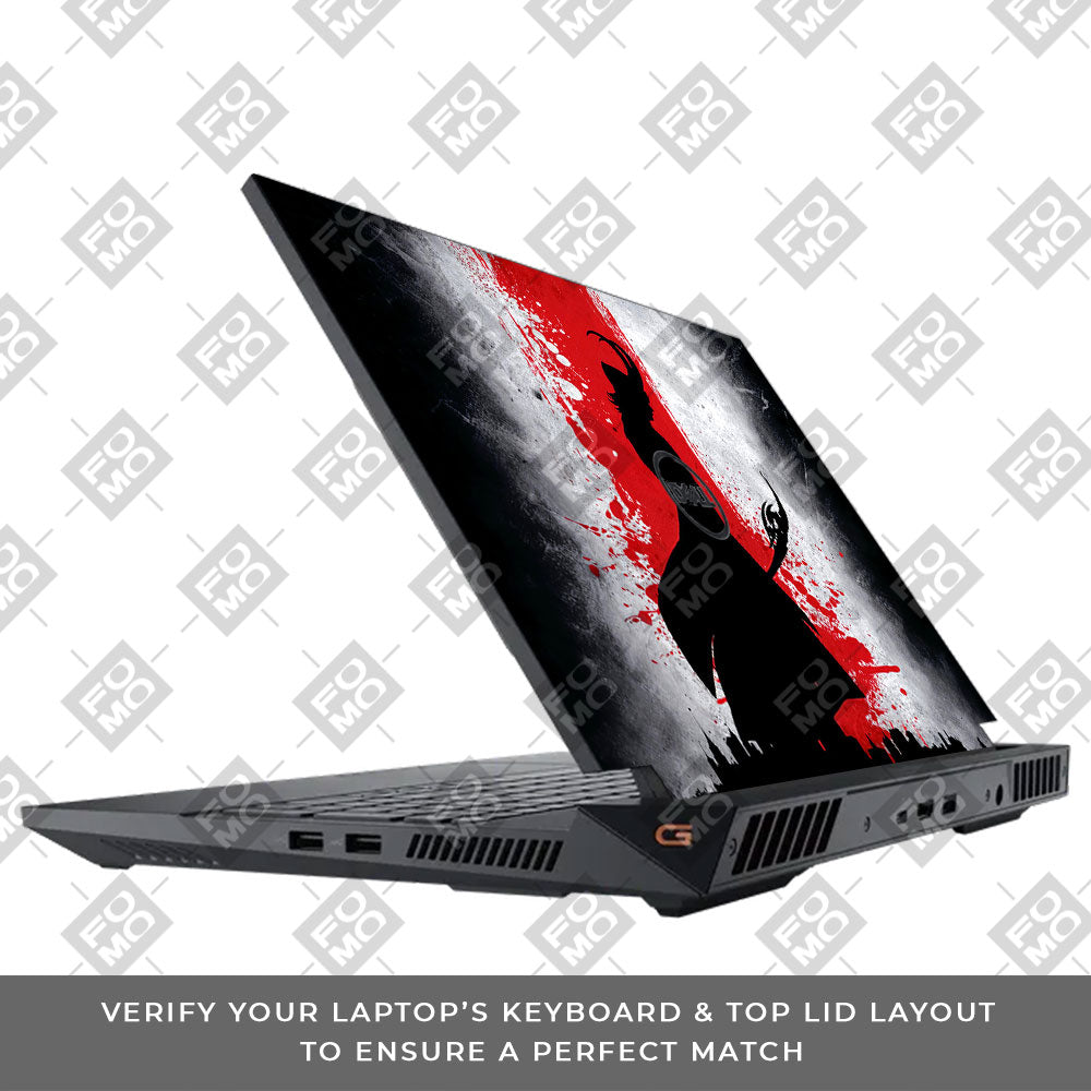 Loki Silhouette Red Strike Dell G15 5520, 5530 Laptop Skin