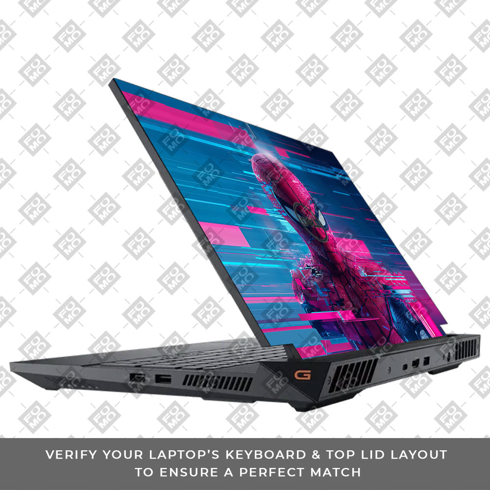 Glitch Spider Neon Web Dell G15 5520, 5530 Laptop Skin