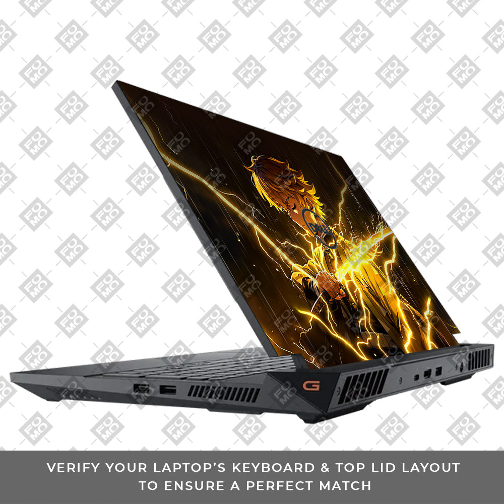 Thunder Soul Lightning Zenitsu Dell G15 5520, 5530 Laptop Skin
