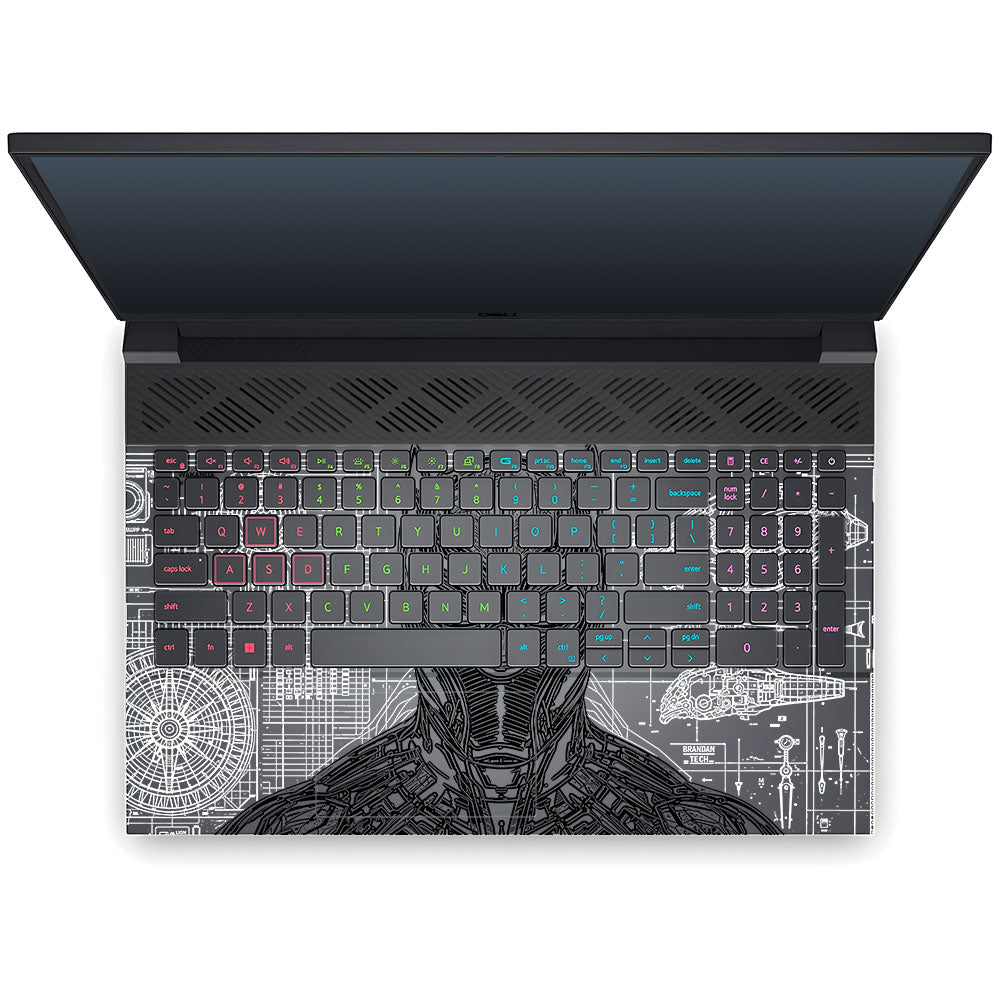 Transparent Black Panther Techshell Dell G15 5520, 5530 Laptop Skin