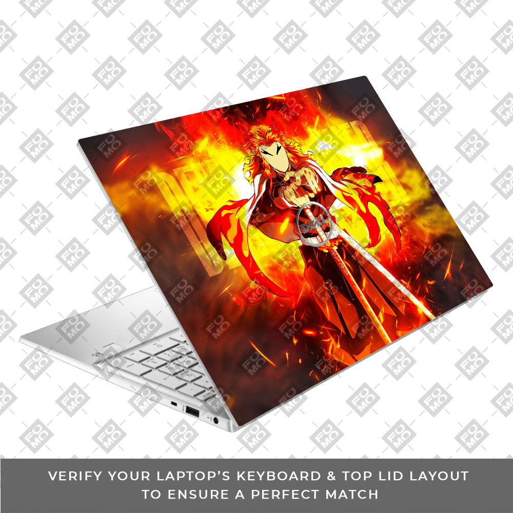 Flame Hashira Rengoku Dell Inspiron 3501 Laptop Skin