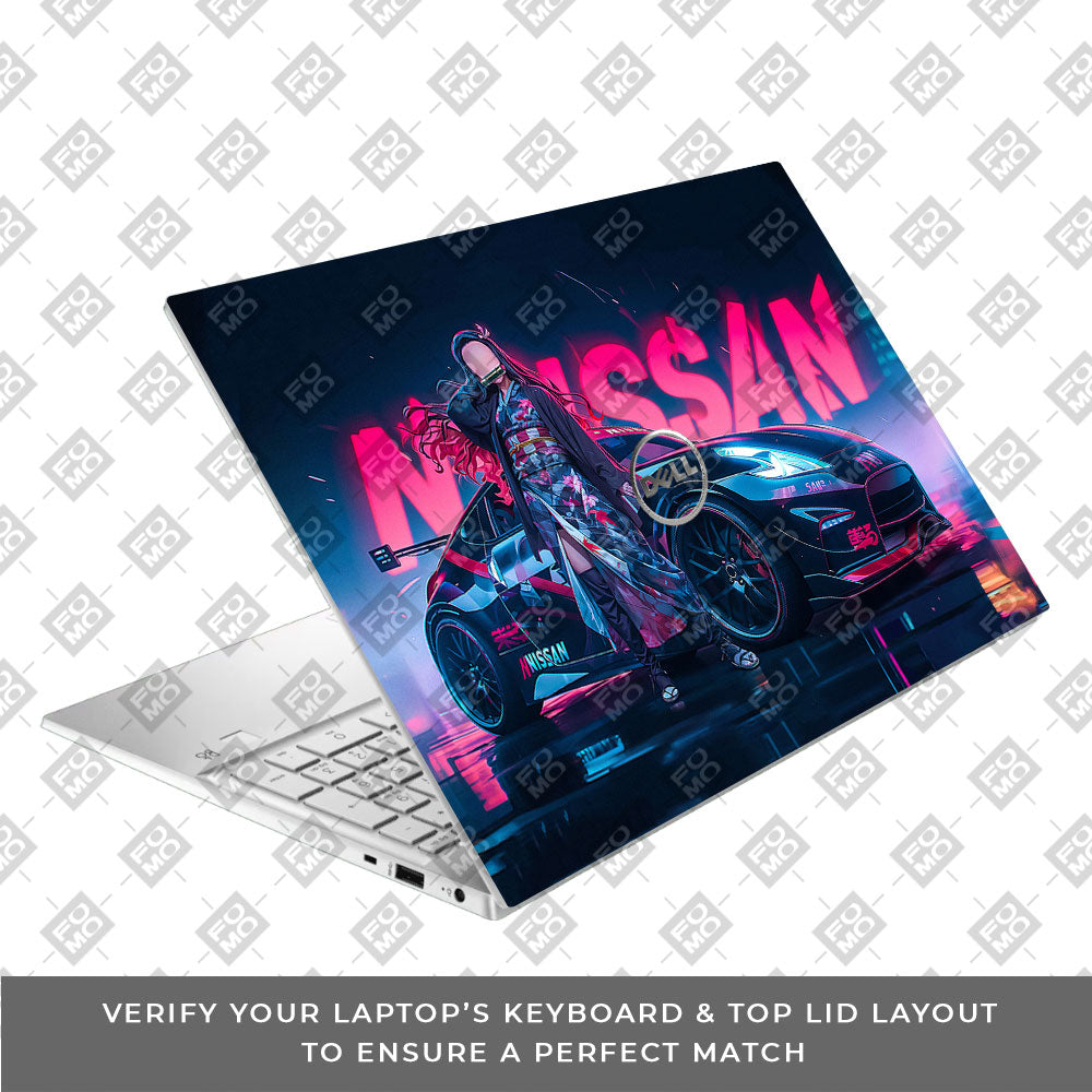 Neon Bloom Nezuko Racer Dell Inspiron 3501 Laptop Skin