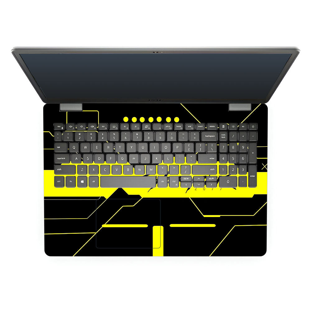 Cyberpunk Yellowline Grid Dell Inspiron 3501 Laptop Skin