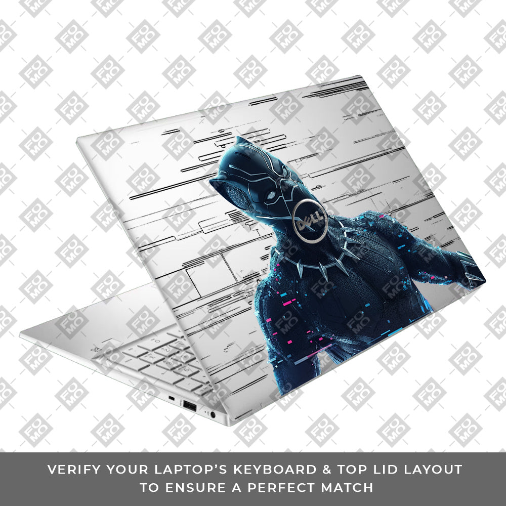 Transparent Glitchborne Panther Dell Inspiron 3501 Laptop Skin