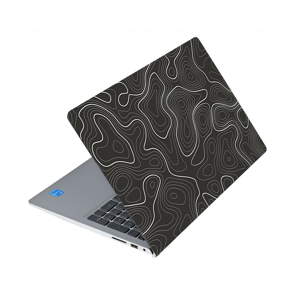 Grayscale Topographic Lines Dell Inspiron 3520 Laptop Skin