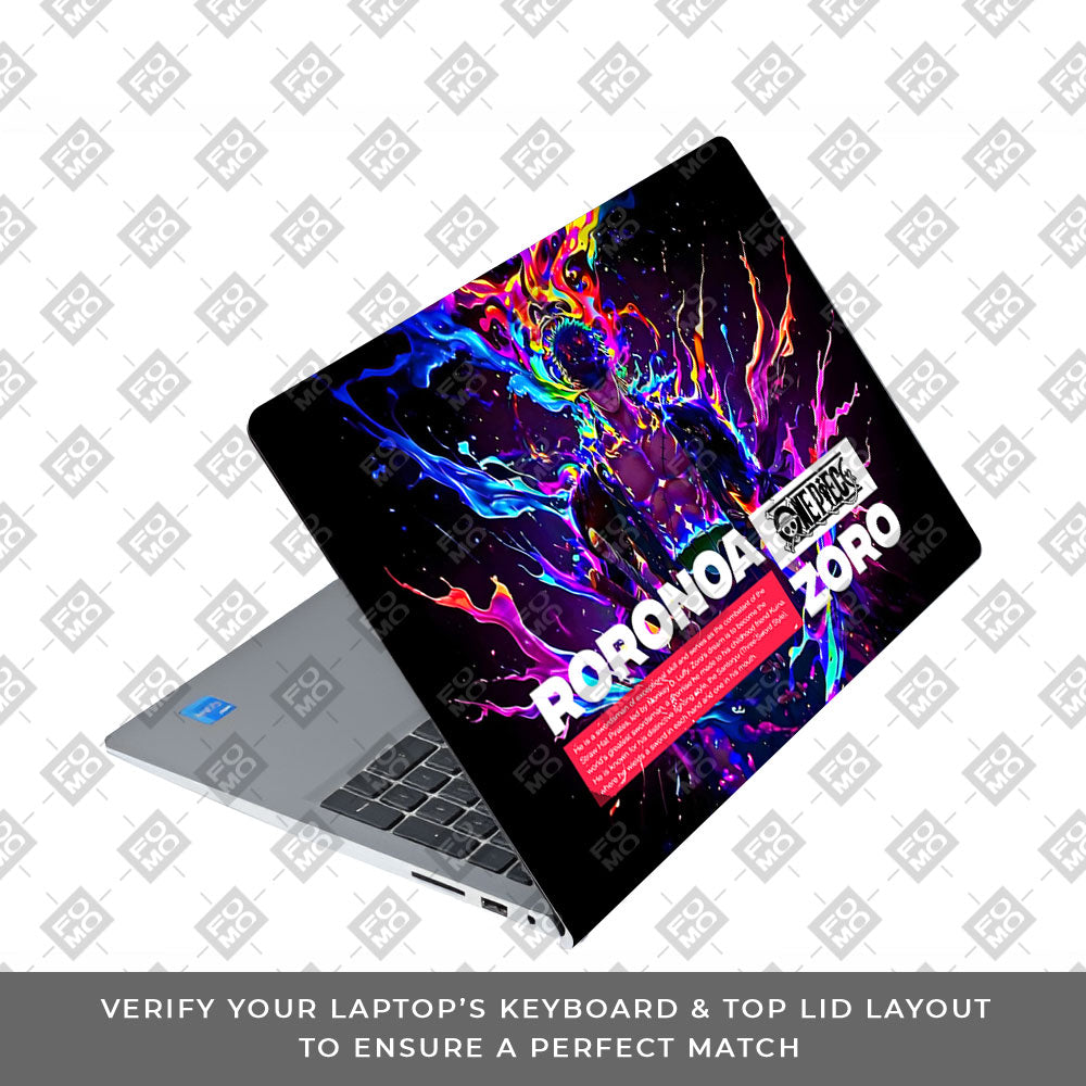 Zoro with Neon Flames Dell Inspiron 3520 Laptop Skin