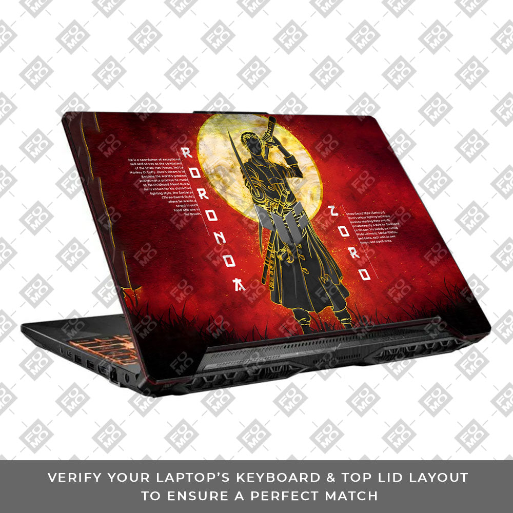 Zoro Under Golden Moon Asus TUF F15 FX506 & A15 FA506 Laptop Skin