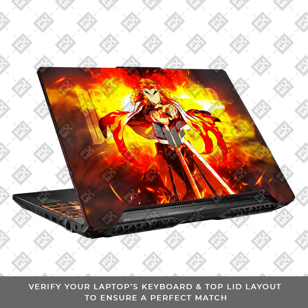 Flame Hashira Rengoku Asus TUF F15 FX506 & A15 FA506 Laptop Skin