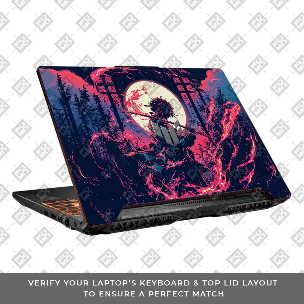 Tanjiro's Flame of Ember Asus TUF F15 FX506 & A15 FA506 Laptop Skin