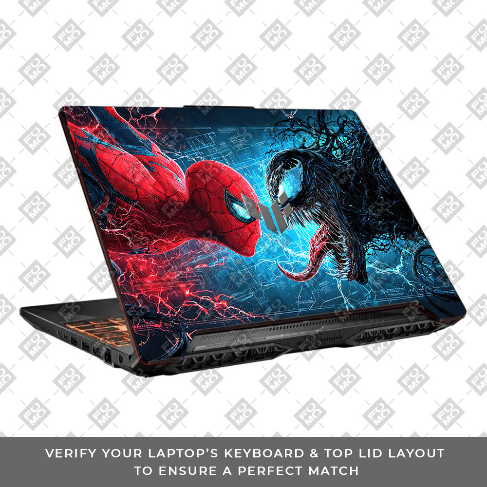 Spiderman vs Venom Showdown Asus TUF F15 FX506 & A15 FA506 3D Laptop Skin