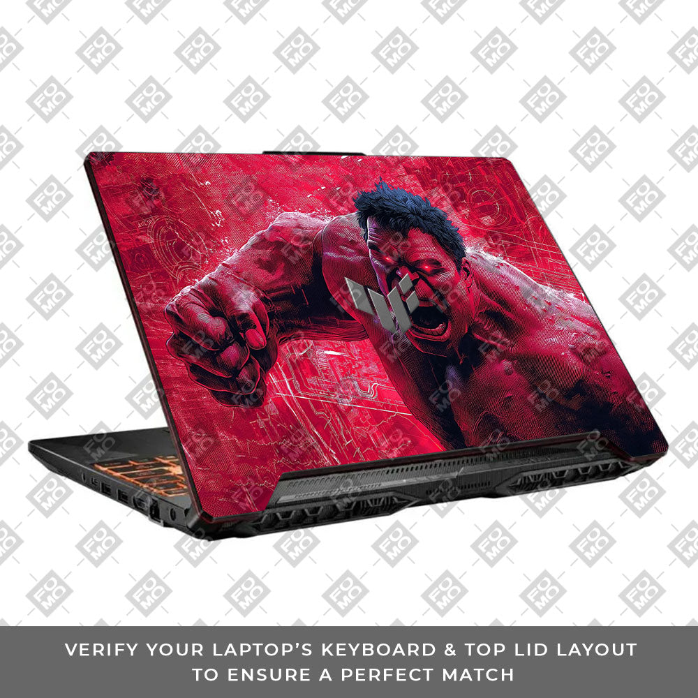 Gamma Rage Red Hulk Asus TUF F15 FX506 & A15 FA506 Laptop Skin