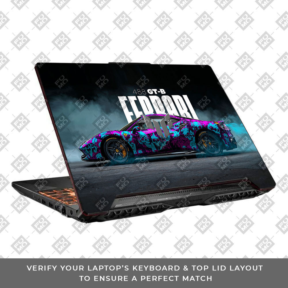 Psycho Drive Ferrari 488 Asus TUF F15 FX506 & A15 FA506 Laptop Skin