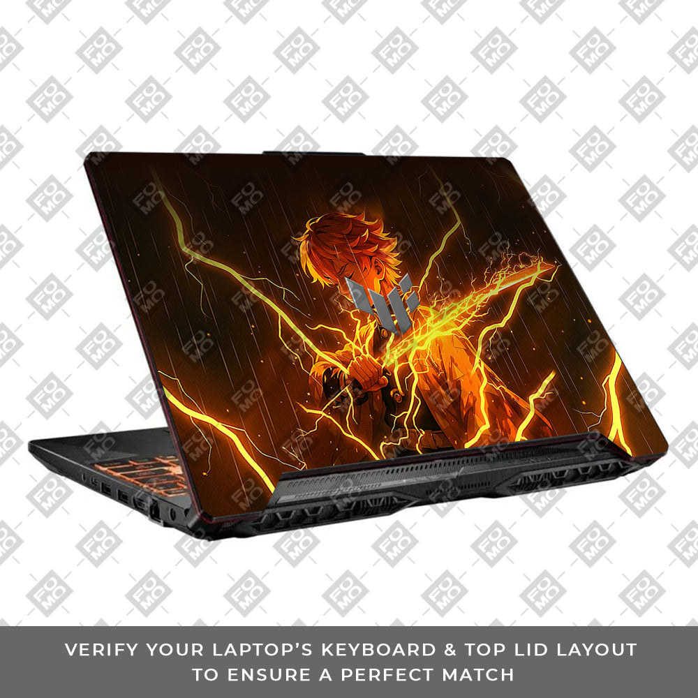 Thunder Soul Lightning Zenitsu Asus TUF F15 FX506 & A15 FA506 Laptop Skin