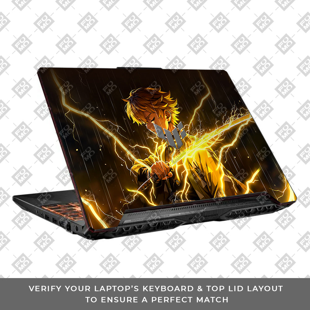 Thunder Soul Lightning Zenitsu Asus TUF F15 FX506 & A15 FA506 Laptop Skin