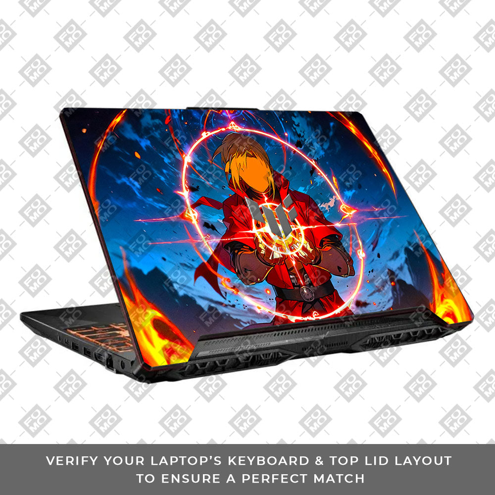 Edward Elric Fullmetal Alchemist Asus TUF F15 FX506 & A15 FA506 Laptop Skin