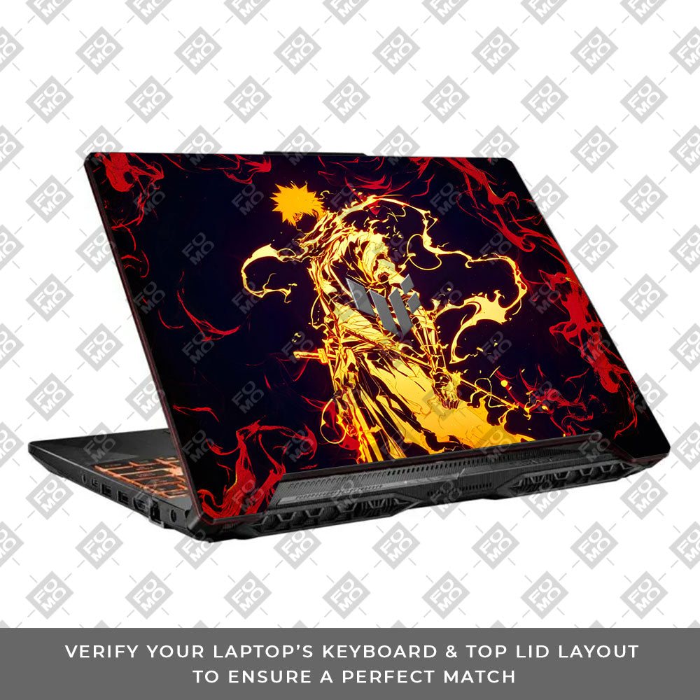 Bleach Ichigo Bankai Form Asus TUF F15 FX506 & A15 FA506 Laptop Skin