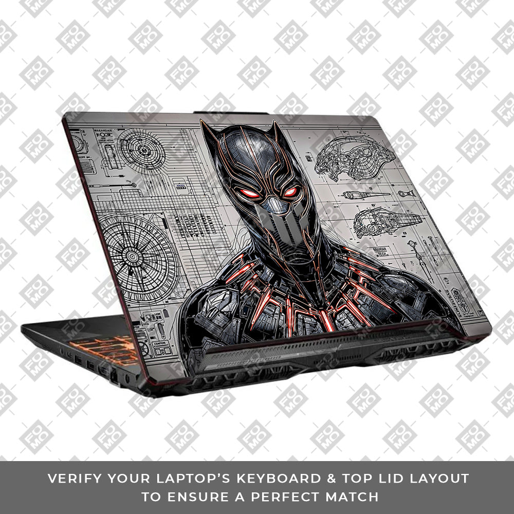 Black Panther Vibranium Tech Asus TUF F15 FX506 & A15 FA506 3D Laptop Skin