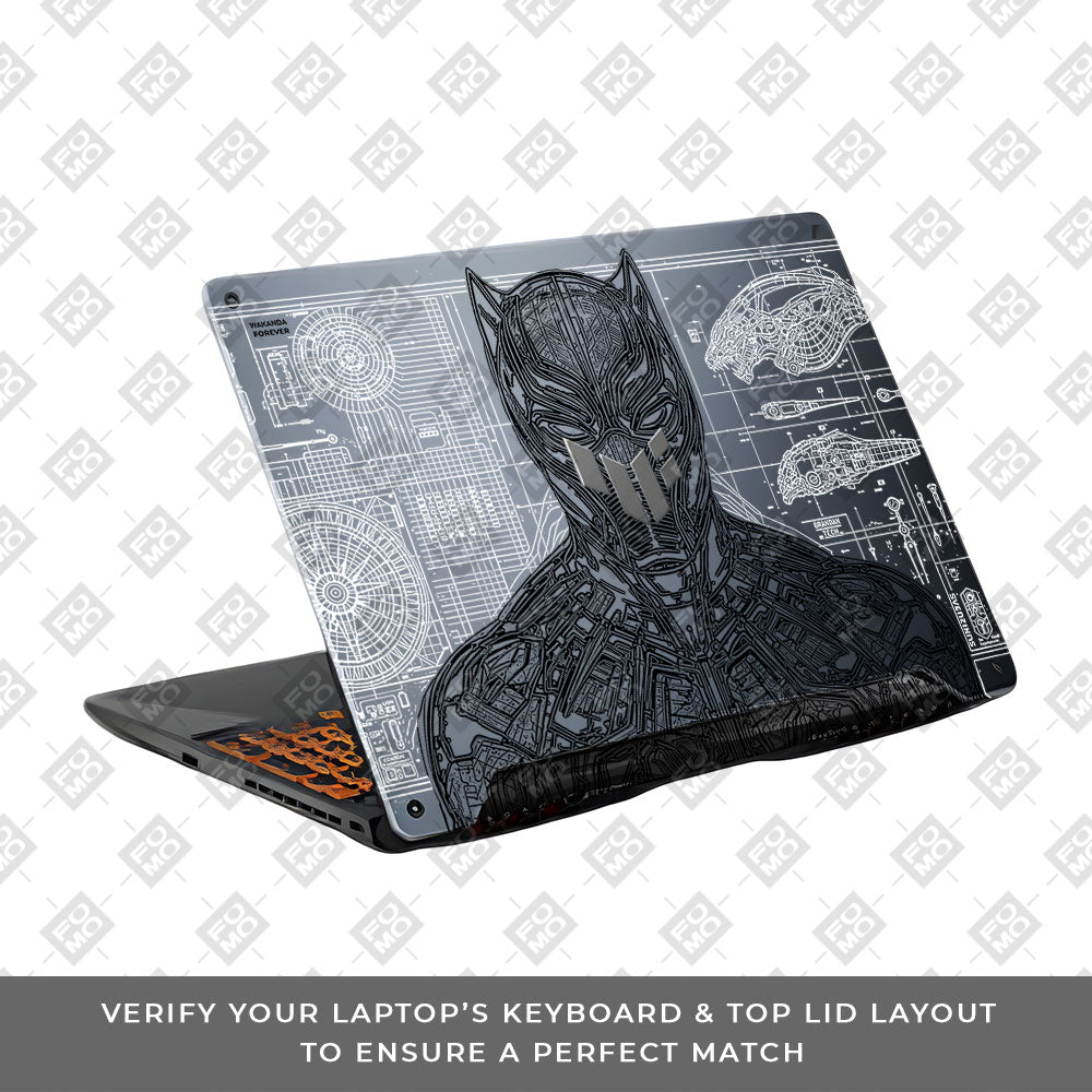 Transparent Black Panther Techshell Asus TUF F15 FX506 & A15 FA506 Laptop Skin