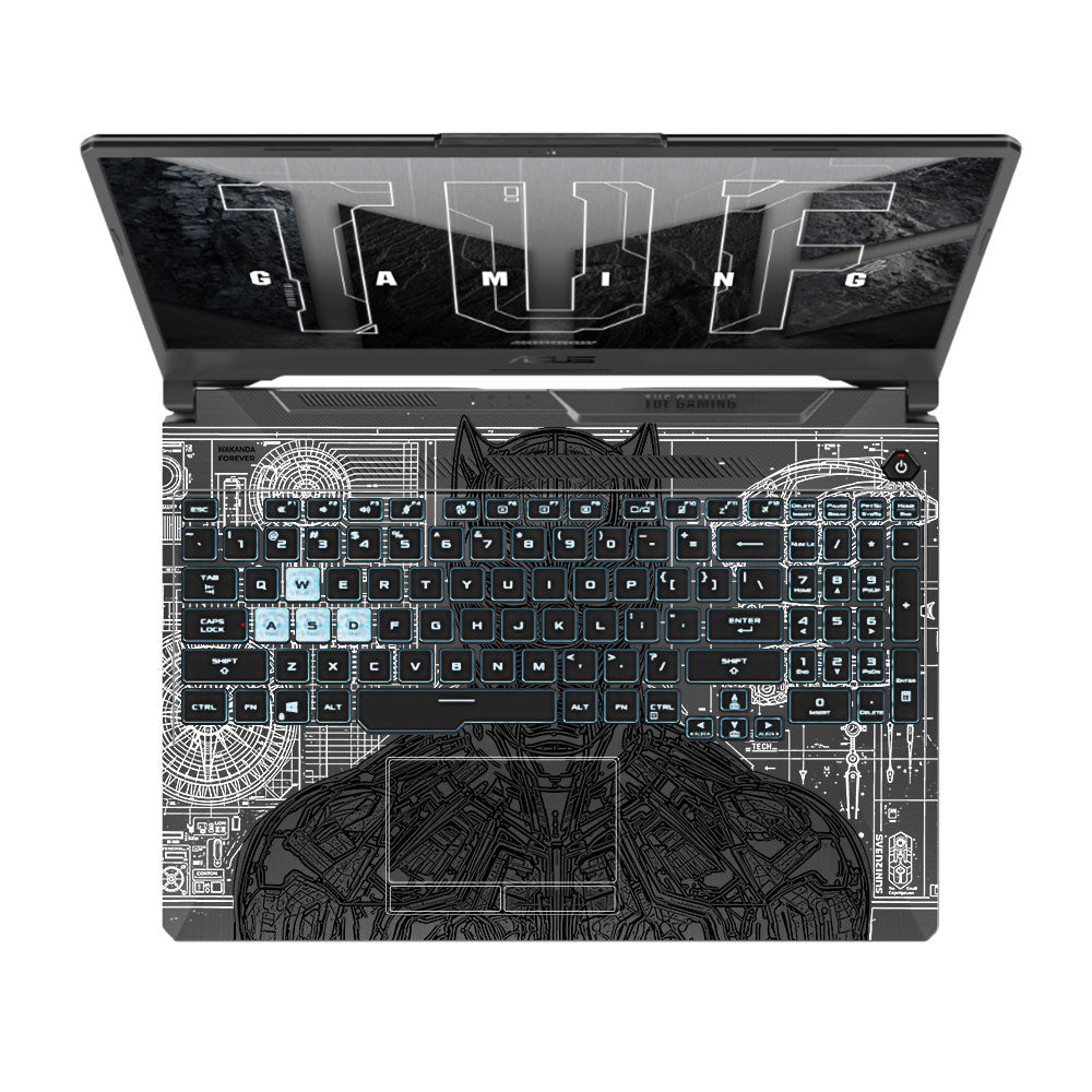 Transparent Black Panther Techshell Asus TUF F15 FX506 & A15 FA506 Laptop Skin