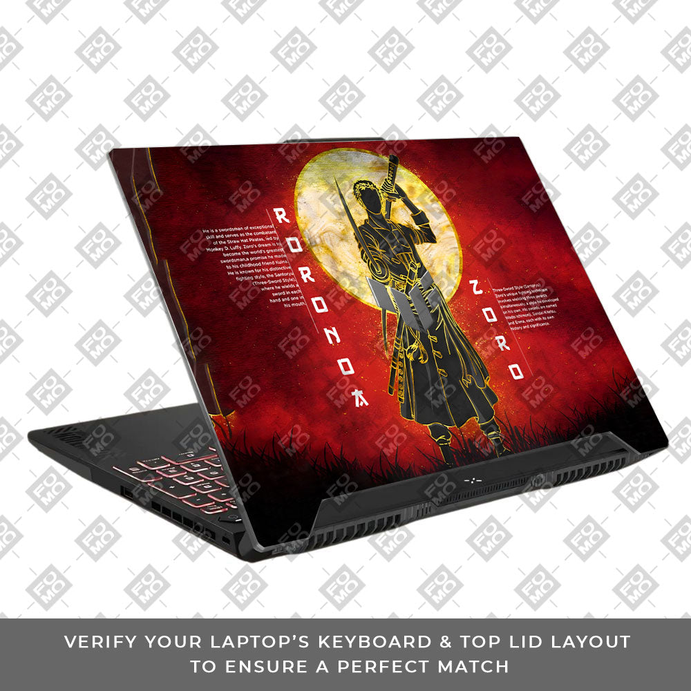 Zoro Under Golden Moon Asus TUF F15 FX507 & A15 FA507 Laptop Skin
