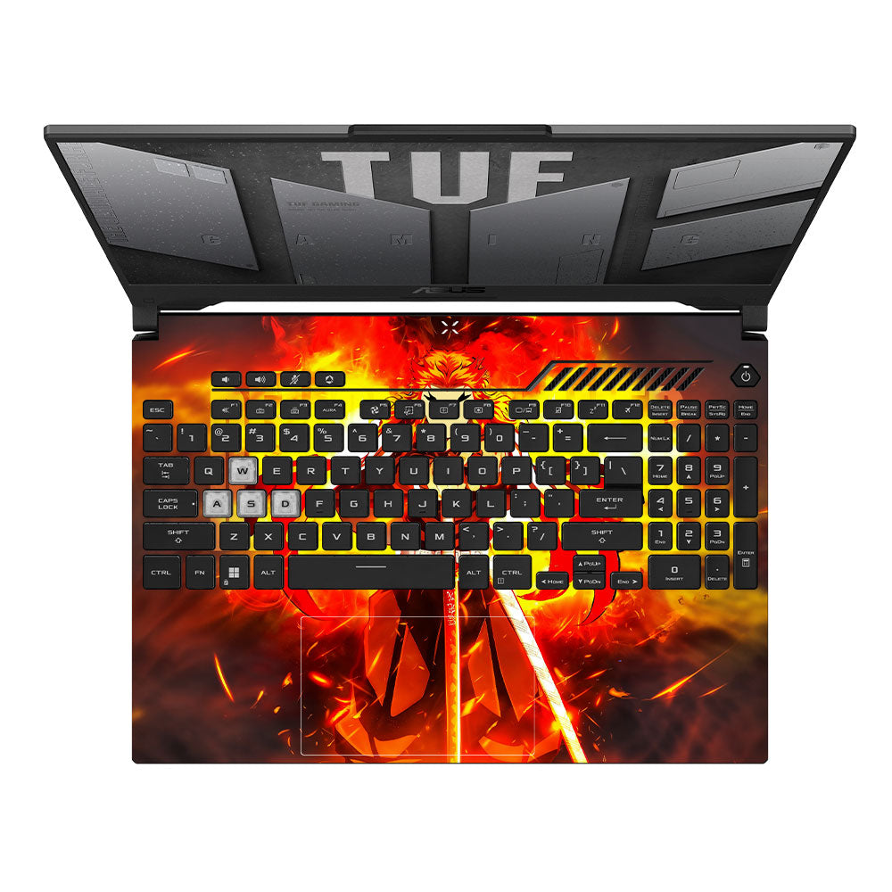 Flame Hashira Rengoku Asus TUF F15 FX507 & A15 FA507 Laptop Skin